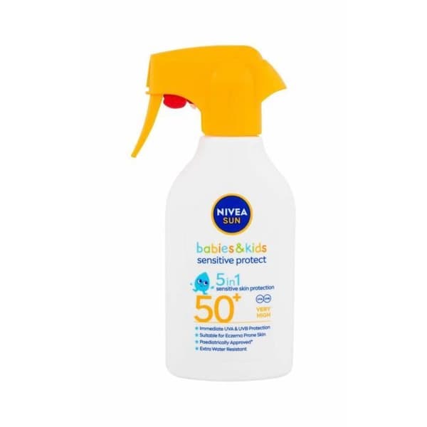 270ml Nivea Solspray Skydd för Känslig Hud för Bebisar och Barn SPF50+, Solkräm för Kroppen