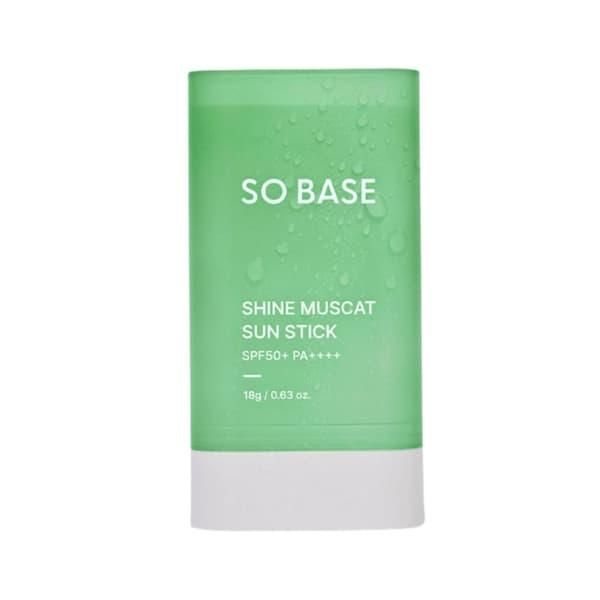 SO BASE Shine Muscat Sun Stick SPF50+ PA++++ 18 g - Aurinkosuojavoide tikussa rypäleuutetta
