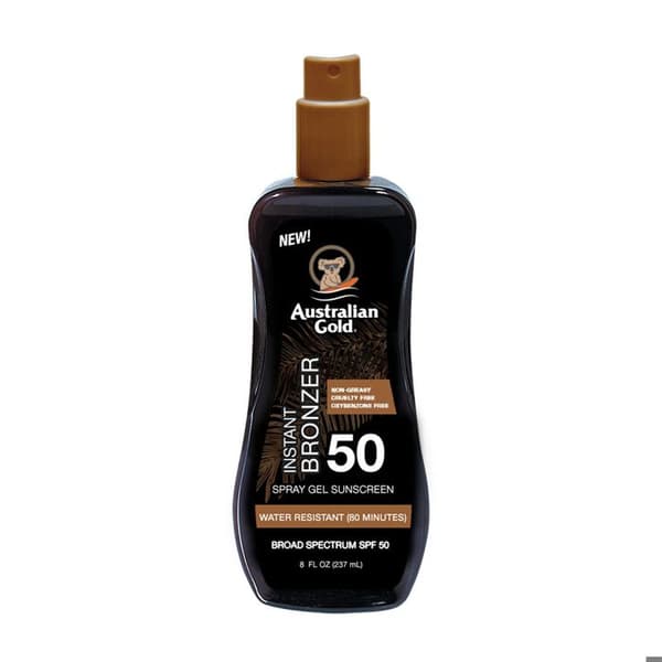 Australiensisk Guld Solskyddsmedel SPF50 Spraygel med Bronzeringstillsatser 237ml