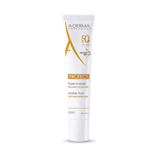 Kasvojen aurinkovoide A-Derma Protect Fluide Invisible SPF 50+ (40 ml)