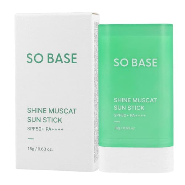SO BASE Shine Muscat Sun Stick SPF50+ PA++++ 18 g - Solskyddsmedel i en sticka med druvextrakt