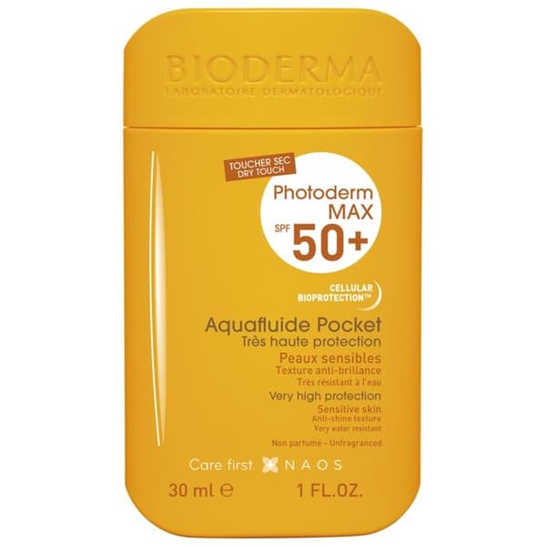 Bioderma Photoderm Max Aquafluide Solkräm för Känslig Hud SPF50+ Förpackning 30ml