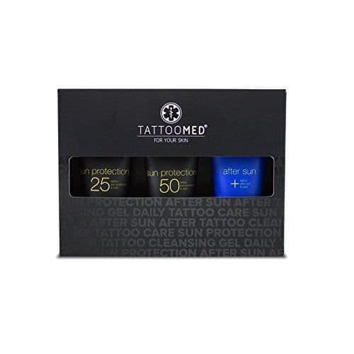 TATUERAD Allt i paket Sön – Komplett solskydd och medicinsk vårdsystem för tatueringar – 3x 100ml - 4