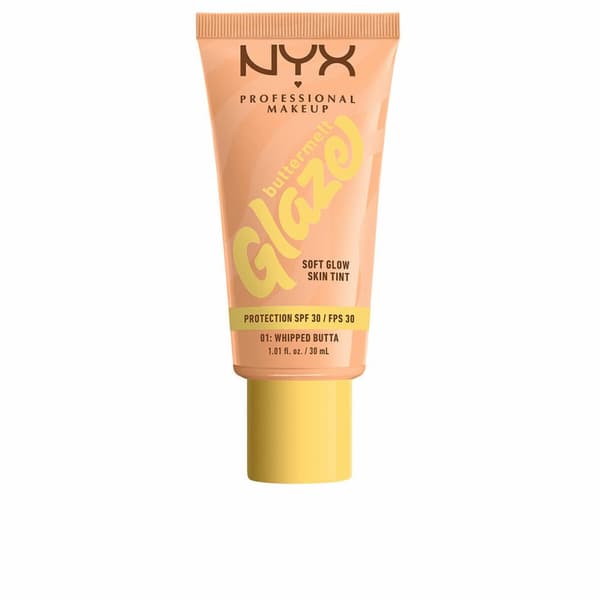 Solbeskyttelse med farve NYX BUTTERMELT GLAZE Nº 01-Whipped Butta Spf 30 30 ml