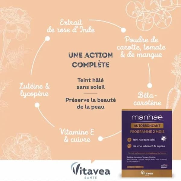 Manhaé Autobronzant 60 kapslar