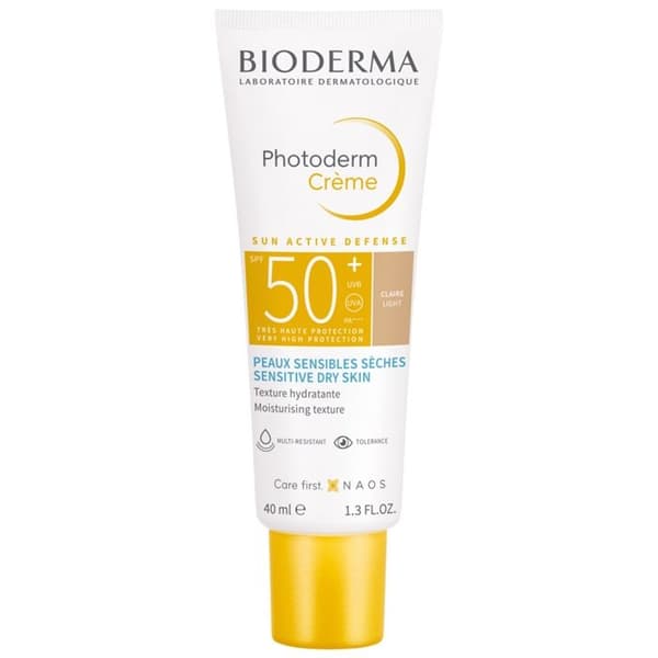 Bioderma Photoderm Solkräm Anti-Åldrande Färgad för Känslig Torr Hy SPF 50+ 40 ml (Nyans: Ljus)