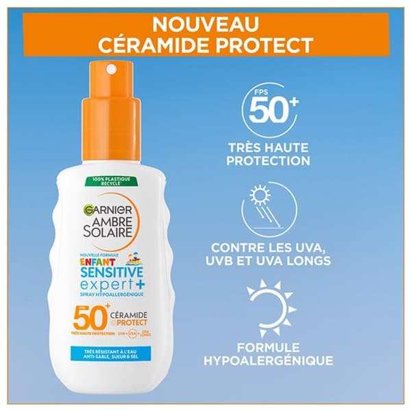 Garnier Ambre Solaire Sensitive Expert+ Spray SPF50+ Barn 150ml