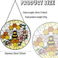 Pikkukuva 2 / 8: OBOSOE aurinkokeräinikkuna 20cm – riippuva mehiläinen aurinkoa heijastava mosaiikkilasikoriste kotiin ja puutarhaan