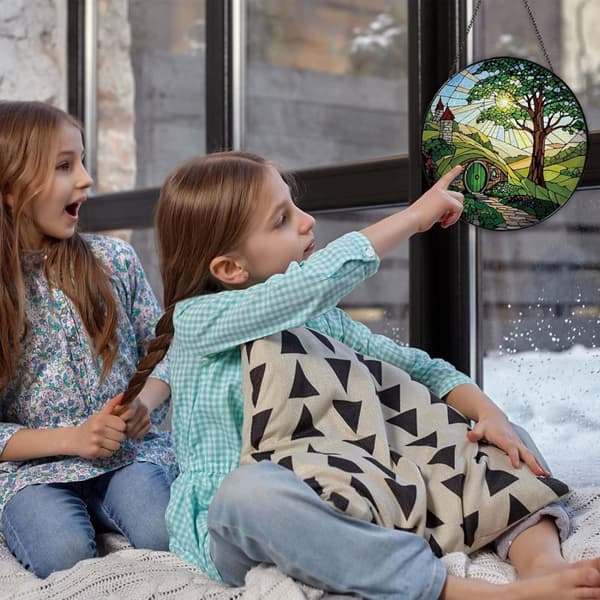 OBOSOE aurinkokeräinikkuna 20cm – riippuva aurinkoa heijastava mosaiikkilasikoriste kotiin ja puutarhaan