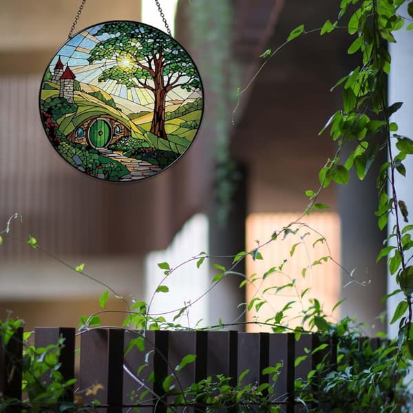 OBOSOE aurinkokeräinikkuna 20cm – riippuva aurinkoa heijastava mosaiikkilasikoriste kotiin ja puutarhaan