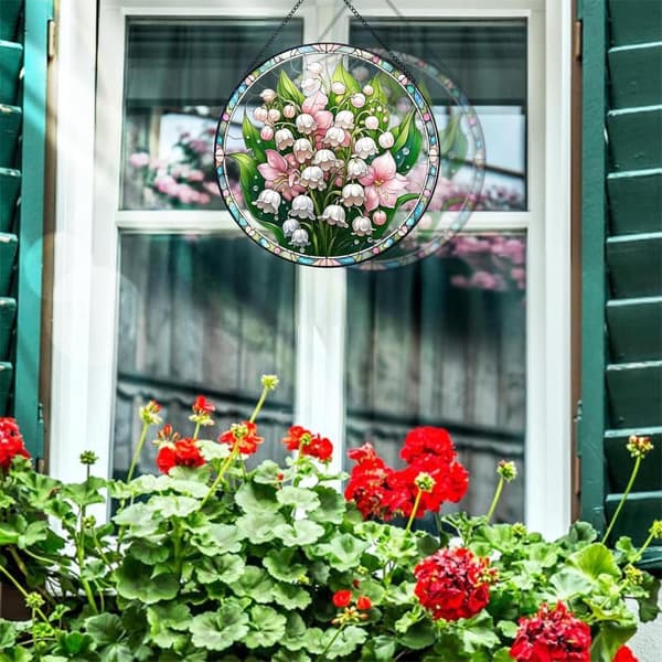 Bomclap Campanula blyglas solfanger - 15 cm blåklokke dekoration til vindue, håndlavet gave til mor