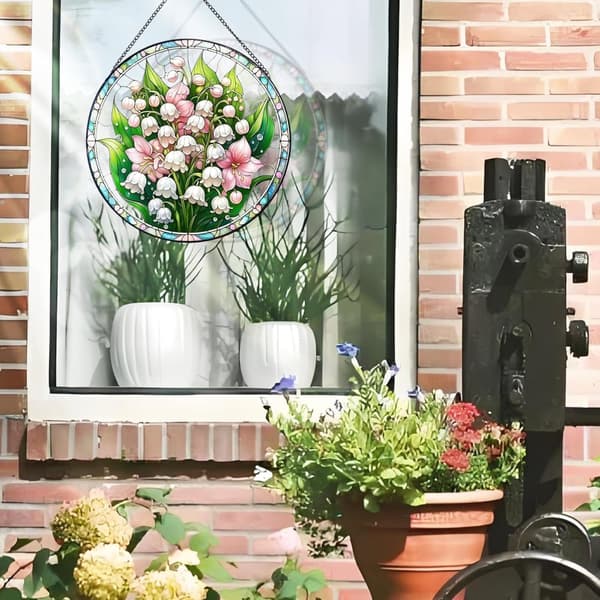 Bomclap Campanula blyglas solfanger - 15 cm blåklokke dekoration til vindue, håndlavet gave til mor