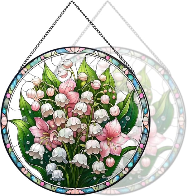 Bomclap Campanula blyglas solfanger - 15 cm blåklokke dekoration til vindue, håndlavet gave til mor