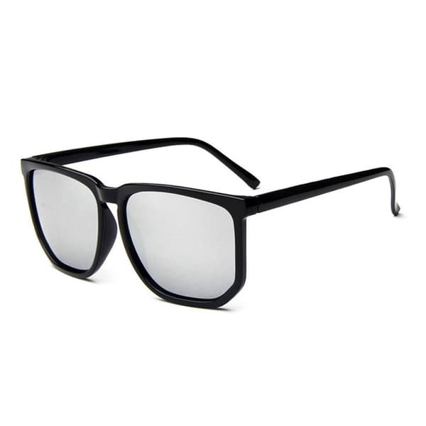 Svarta Stora Retro Solglasögon Spegelglas