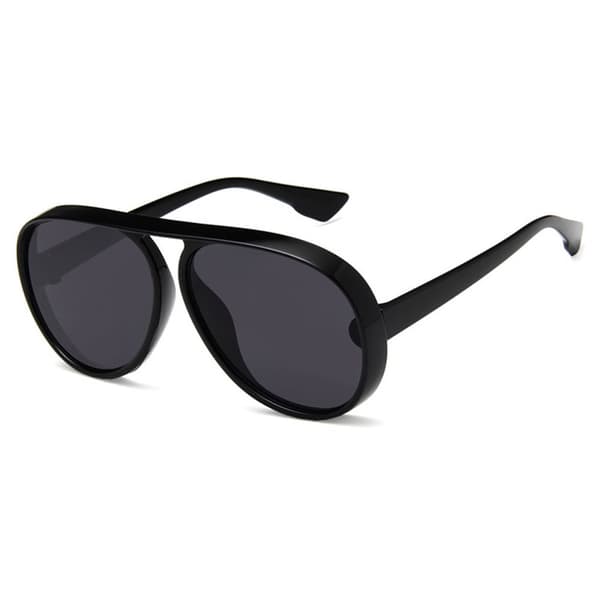 Svarta Aviator Pilot Solglasögon Mörkt Glas