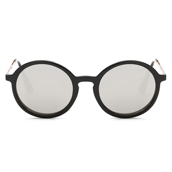 Svarta Runda Solglasögon Spegelglas