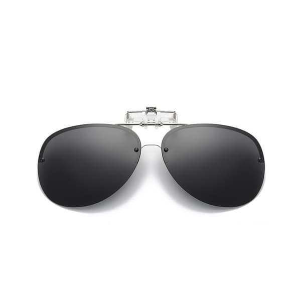 Clip-on-solbriller med UV400-beskyttelse og sort glas
