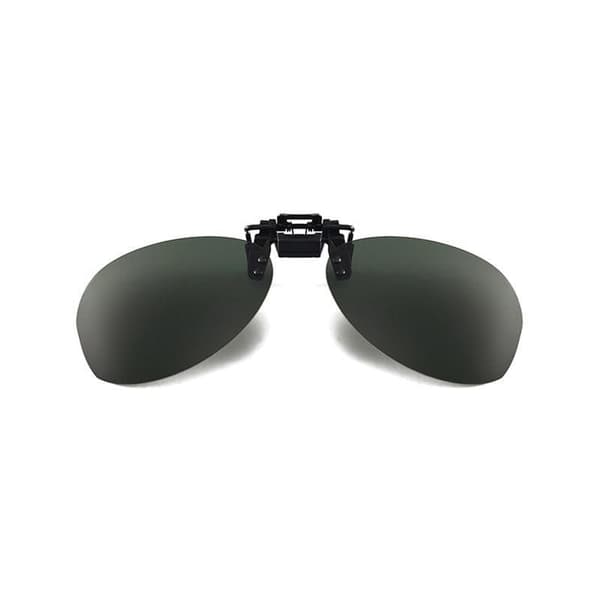 Oval briller klips på / flip up polarisert UV Grønn L