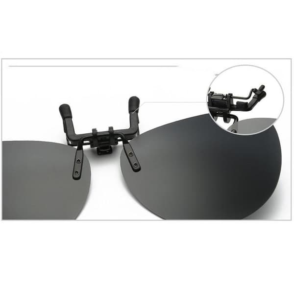 Oval briller klips på / flip up polarisert UV