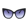 Miniatyrbilde 2 av 3: Store sorte cateye solbriller UV400 lilla glass