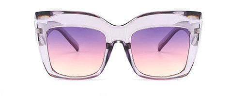 Oversized cateye solglasögon UV400 Kylie lila rosa