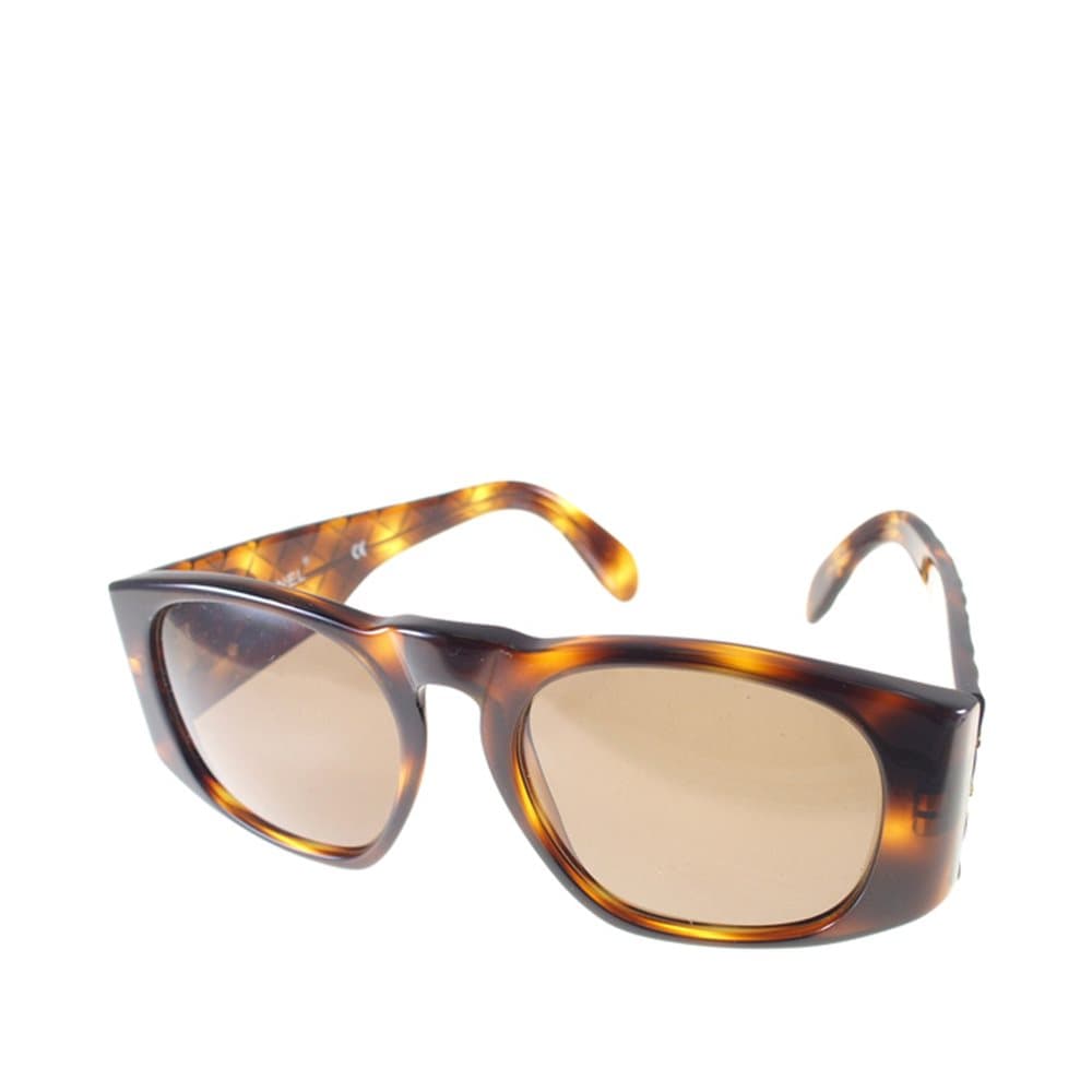 Chanel Matrasse Tortoiseshell Cocomark Sunglasses Brown