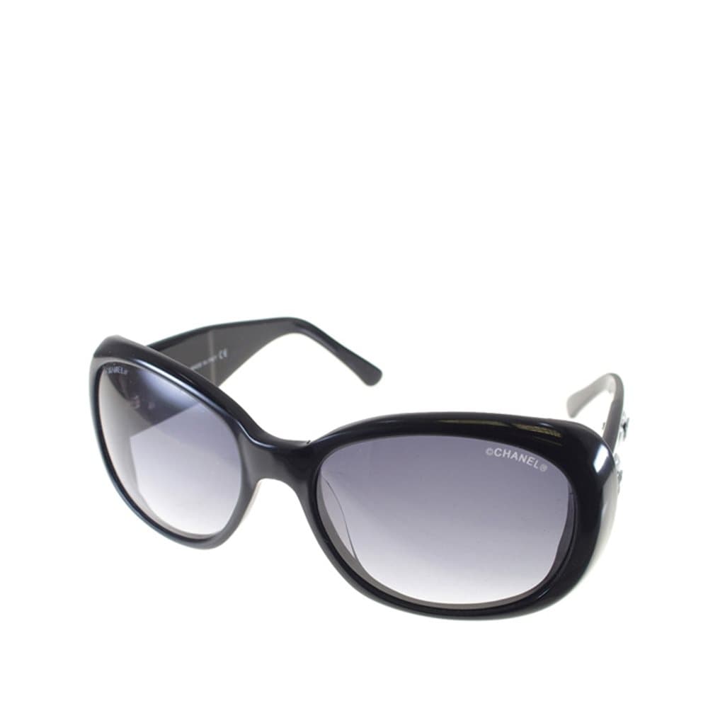 Chanel Camellia Motif Coco Mark Sunglasses Black