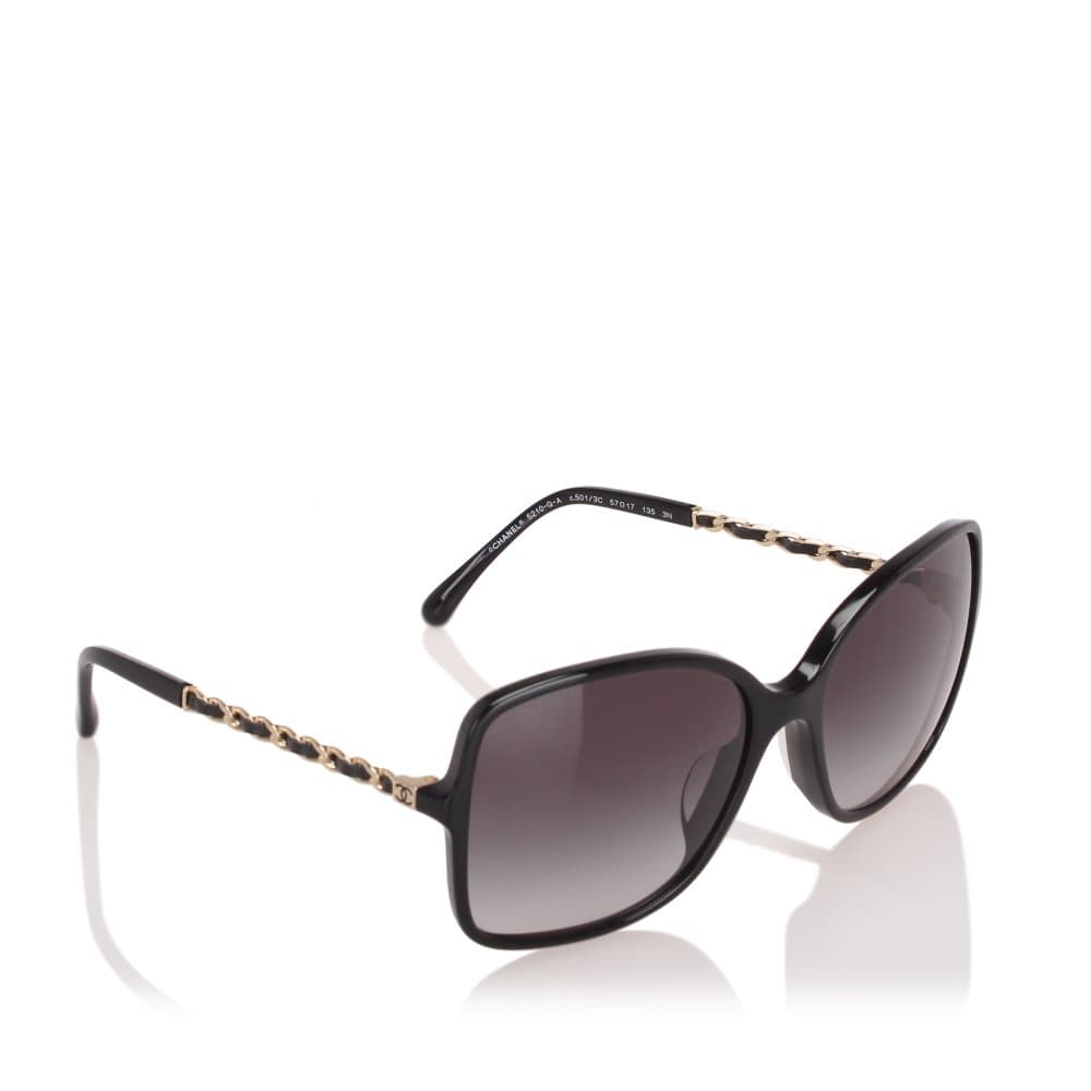 Chanel Round Tinted Sunglasses Black