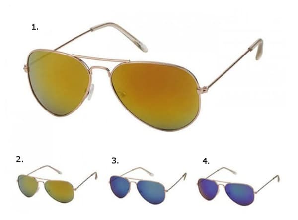 Pilot solglasögon Aviator Blåa reflekterande linser