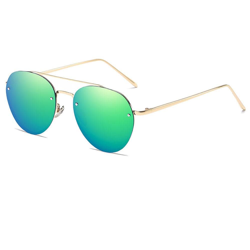 Polariserade Ovala glasögon | Retro | Rimless | Guldram /