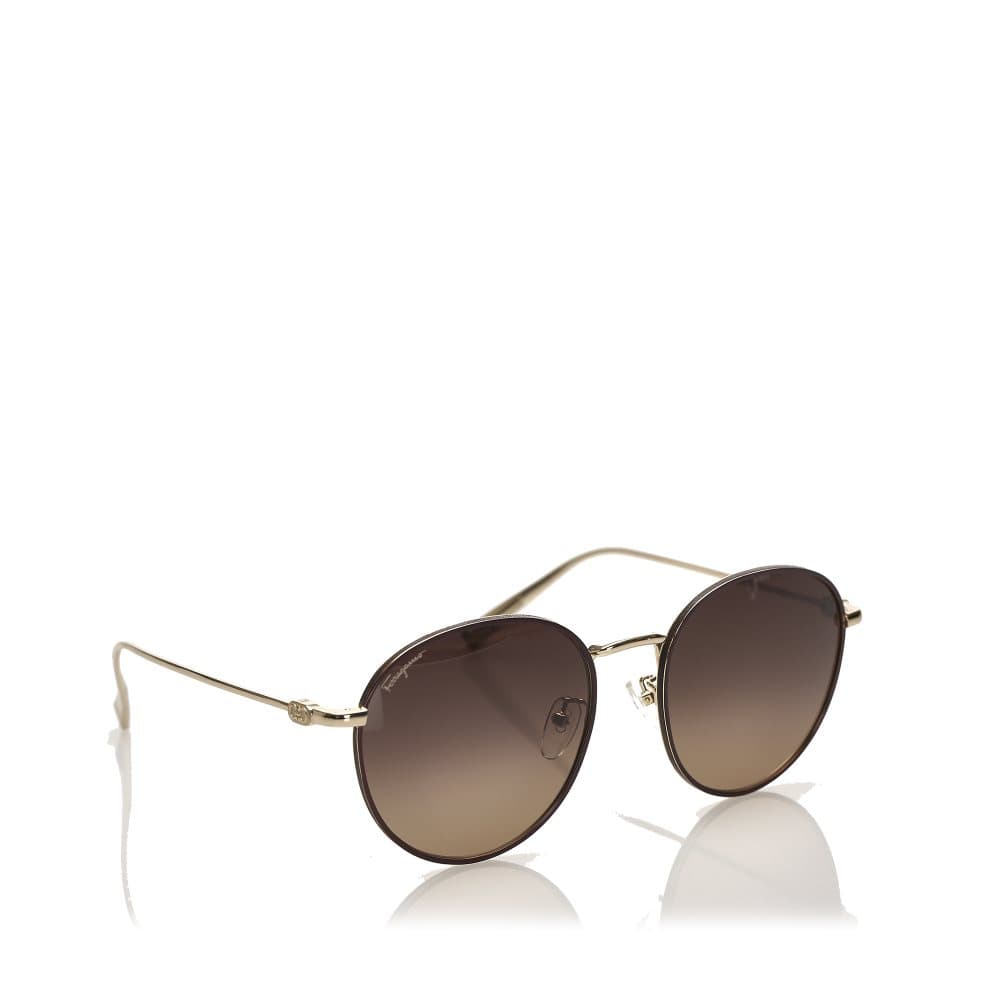 Ferragamo Round Tinted Sunglasses Brown