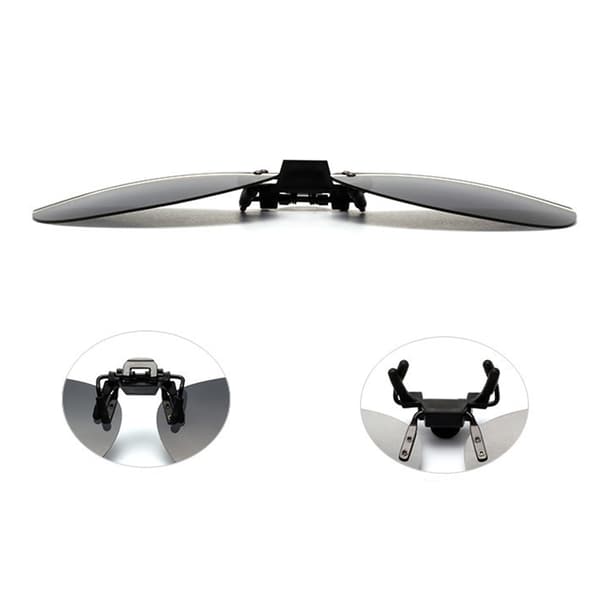 Clip-on aviator-aurinkolasit, joissa on musta linssi ja UV400-suojaus