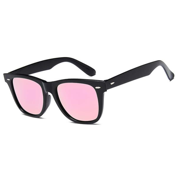 Svarta Wayfarer Solglasögon Rosa Spegelglas
