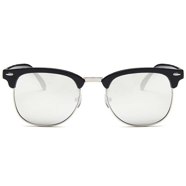 Black Clubmaster solbriller sølv spejlglas