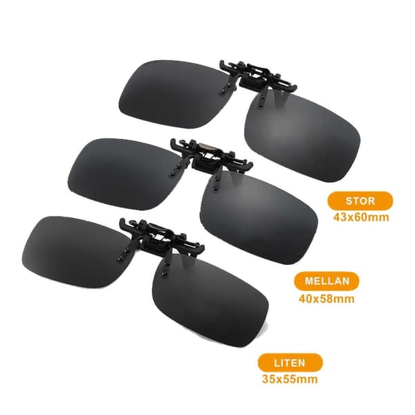 Clip-on Solglasögon Rött Spegelglas 40x58mm