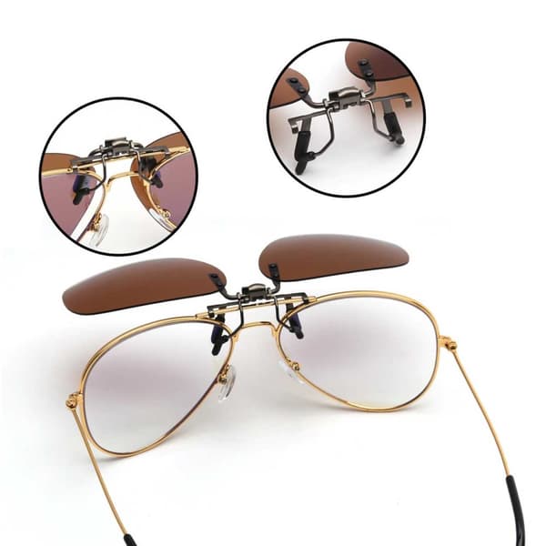 Clip-on Aviator solbriller pilot briller brune