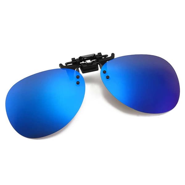 Clip-on Aviator Solglasögon Pilotglasögon Blått Spegelglas