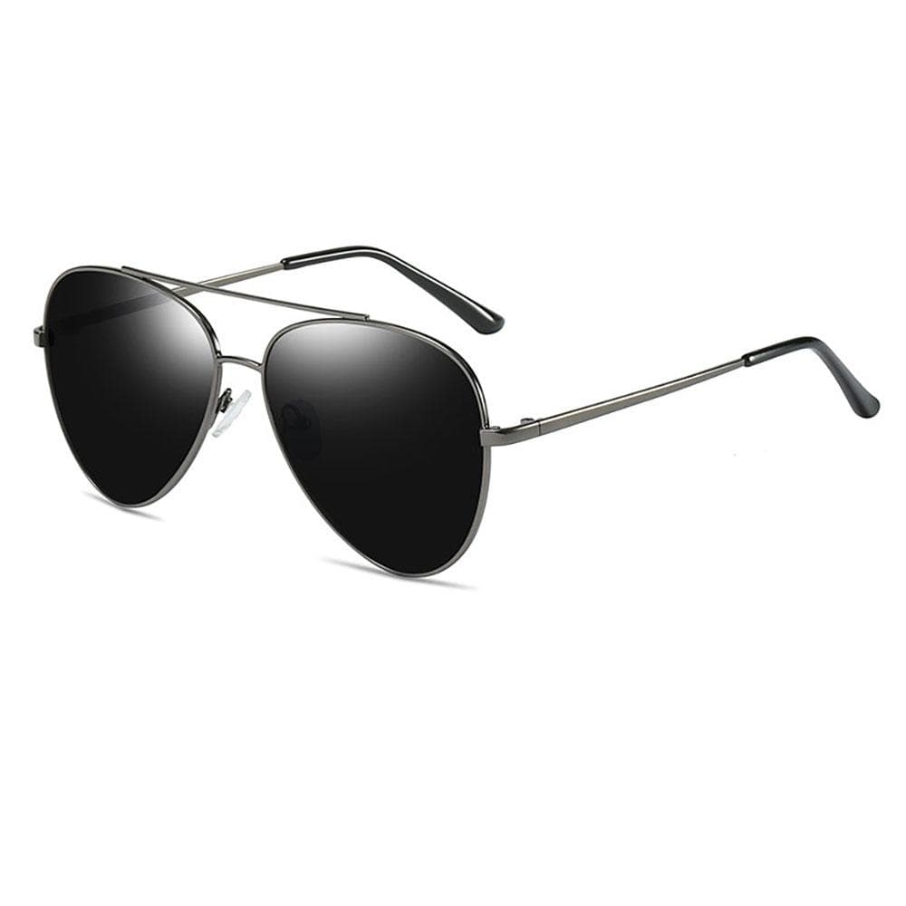 Polariserade Pilot solglasögon | Unisex | Grå ram /