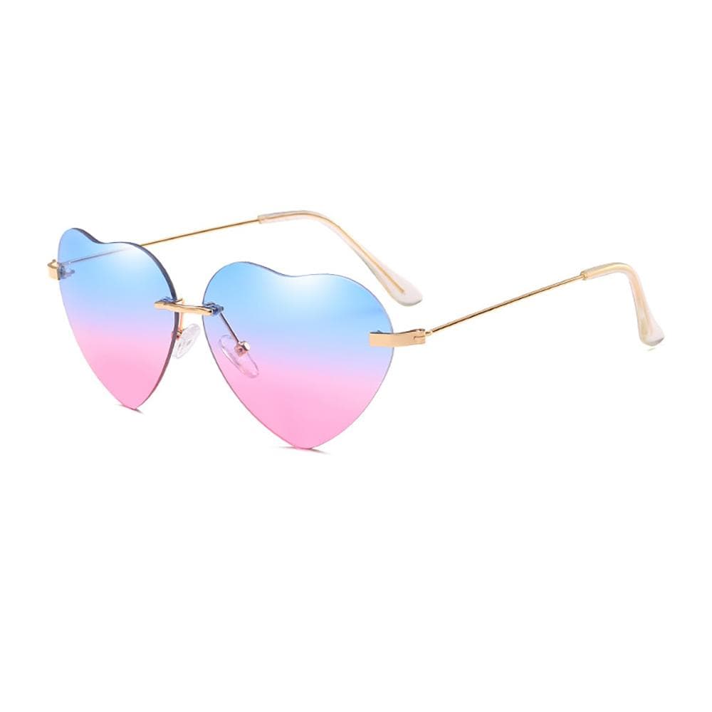 Hjärtformade solglasögon | Fashionabla | GuldRam / Blå Rosa