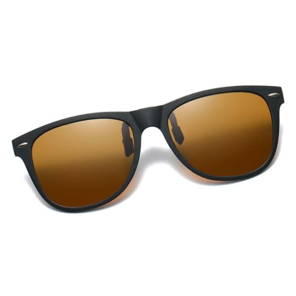 Clip-on Solglasögon Wayfarer Fäst på Befintliga Glasögon – Brun