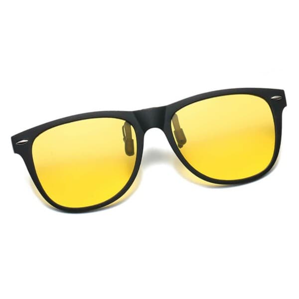 Clip -on -aurinkolasit Wayfarer - Keltainen yökuva