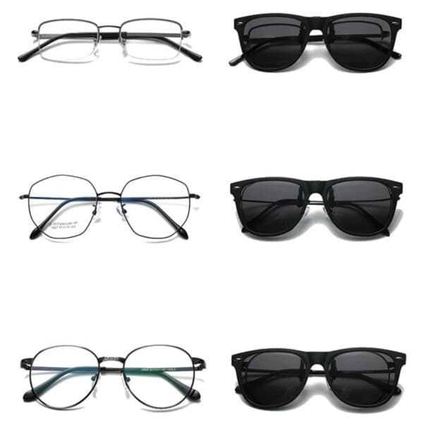 Clip-on Solglasögon Wayfarer – Relfektivt Guld Spegelglas