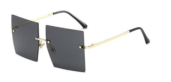 Stora solglasögon med kvadratiska glas i svart & brun kim 2022