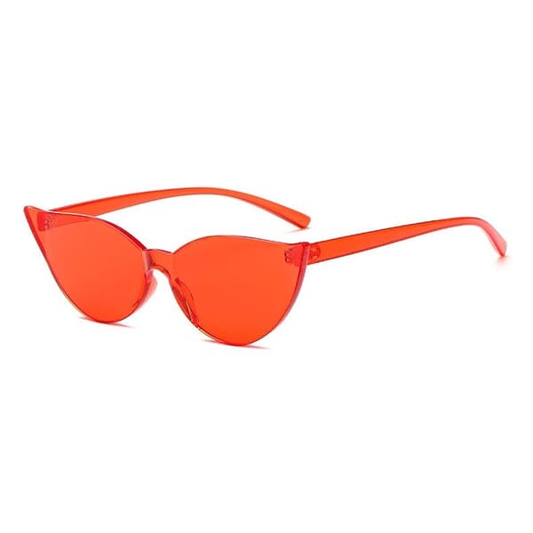 Frameless sunglasses in cat-eye model red future uv400
