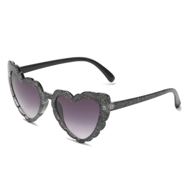 Retro sydämenmuotoiset aurinkolasit lady leopardinharmaa musta UV400 glitter