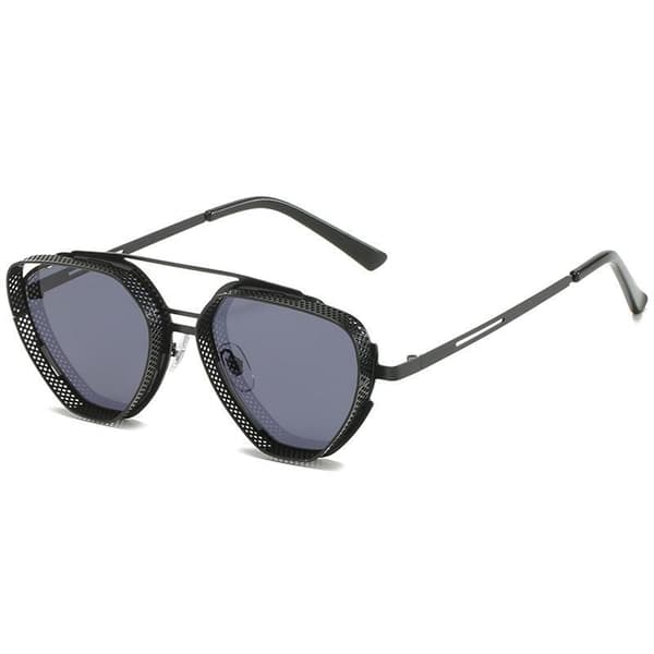 Unusual unique pilot sunglasses with lattice grills for men