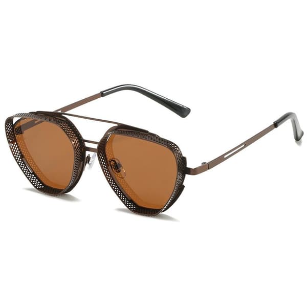 Unusual unique pilot sunglasses with lattice grills for men