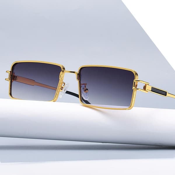 Handgjorda rektangulära brillor i italiensk design 90-tal