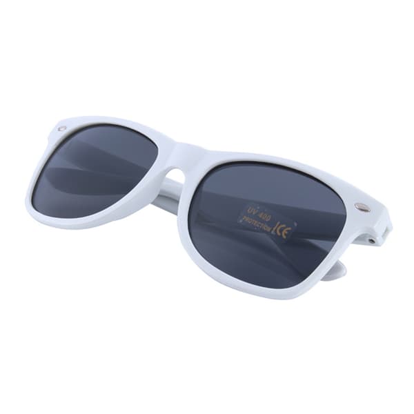 Retro Wayfarer Solglasögon Vita Svart Glas