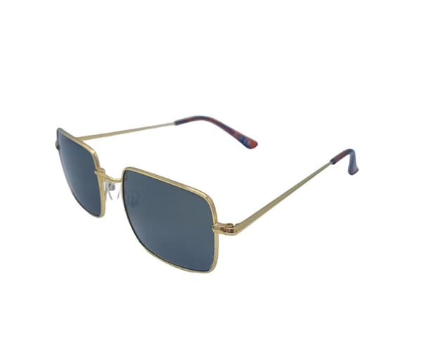 Rectangular Retro Solbriller - Black/Gold